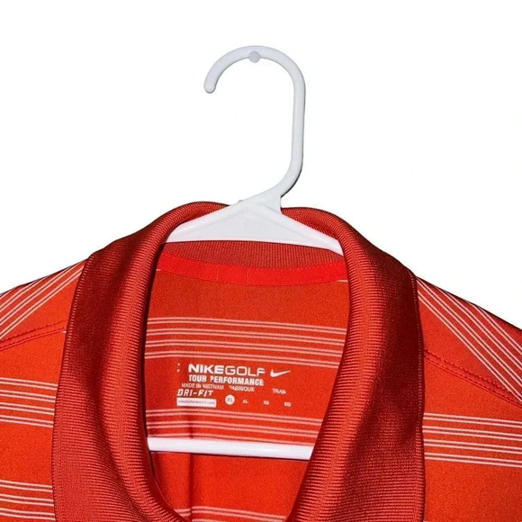 Nike Tour Performance Dry-Fit Golf Polo Orange Shirt Men's Size XL Swoosh Logo‎ - Picture 3 of 4